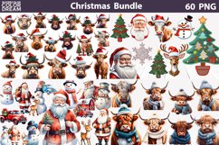Christmas Characters Clipart | Christmas Sublimation Bundle Product Image 1