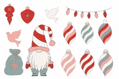 Christmas Clipart Bundle |Pastel Midcentury modern  Retro Christmas Clipart Png 