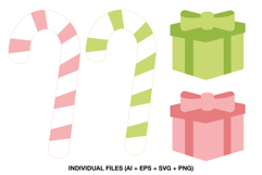 Gift box clipart christmas simple design