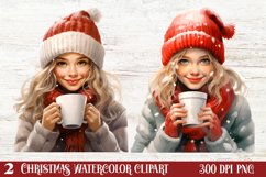 Christmas Little Girl Clipart Sublimation, Christmas PNG Product Image 1