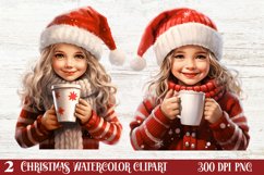 Christmas Little Girl Clipart Sublimation, Christmas PNG Product Image 1