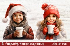 Christmas Little Girl Clipart Sublimation, Christmas PNG Product Image 1