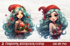 Christmas Mermaid Clipart Sublimation, Christmas PNG Product Image 1