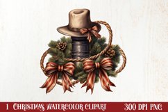 Western Christmas Cowboy Clipart Sublimation, Christmas PNG Product Image 1
