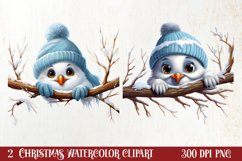 Christmas Snowman Peeking Clipart PNG Product Image 1
