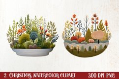 Christmas Knitting Clipart Watercolour , Christmas PNG Product Image 1