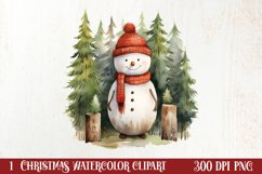 Christmas Knitting Clipart Watercolour , Christmas PNG Product Image 1