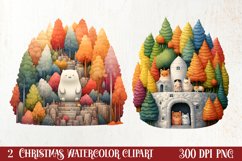 Christmas Knitting Clipart Watercolour , Christmas PNG Product Image 1