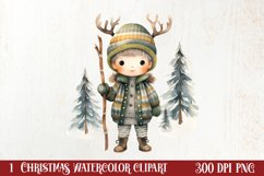 Christmas Knitting Clipart Watercolour , Christmas PNG Product Image 1