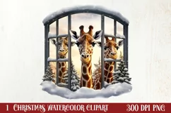 Cozy Christmas Family Animals Clipart , Christmas PNG Product Image 1