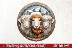 Cozy Christmas Family Animals Clipart , Christmas PNG Product Image 1