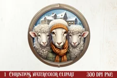 Cozy Christmas Family Animals Clipart , Christmas PNG Product Image 1