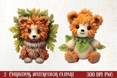 Christmas Knitting Clipart Watercolour , Christmas PNG Product Image 1