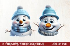 Christmas Snowman Peeking Clipart PNG Product Image 1