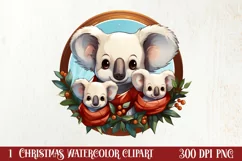 Cozy Christmas Family Animals Clipart , Christmas PNG Product Image 1