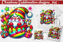 Funny Christmas clipart | Christmas Animal in Mug | Rainbow Product Image 1
