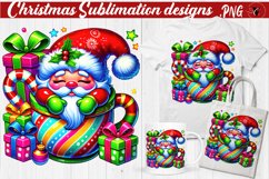 Funny Christmas clipart | Christmas Animal in Mug | Rainbow Product Image 1