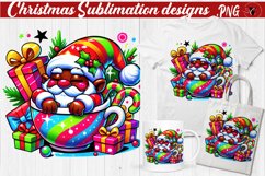 Funny Christmas clipart | Christmas Animal in Mug | Rainbow Product Image 1