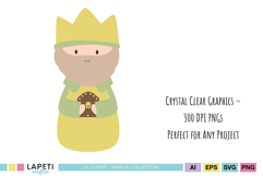 Christmas Nativity Clipart Set, Cute Santa &amp; Three Wise Men Product Image 8