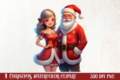 Mr And Mrs Santa Claus Clipart Sublimation, Christmas PNG Product Image 1