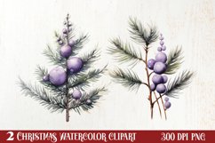 Lavender And Christmas Tree Sublimation Clipart Product Image 1