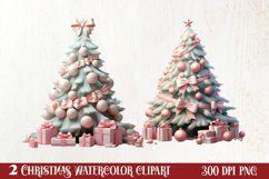 Pastel Christmas Shublimation Clipart, Pastel Christmas Clip Product Image 1