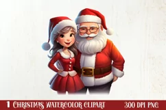 Mr And Mrs Santa Claus Clipart Sublimation, Christmas PNG Product Image 1
