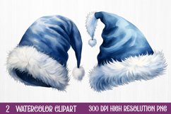 Blue Christmas Watercolor Clipart Sublimation Product Image 1