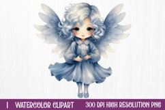 Blue Christmas Watercolor Clipart Sublimation Product Image 1