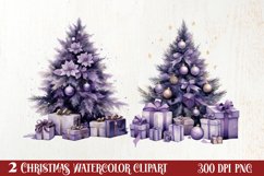 Lavender And Christmas Tree Sublimation Clipart Product Image 1