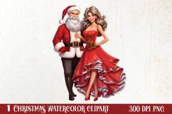 Mr And Mrs Santa Claus Clipart Sublimation, Christmas PNG Product Image 1