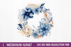 Blue Christmas Watercolor Clipart Sublimation Product Image 1