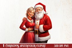 Mr And Mrs Santa Claus Clipart Sublimation, Christmas PNG Product Image 1