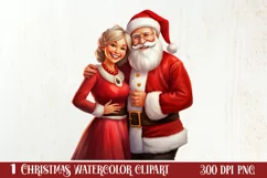 Mr And Mrs Santa Claus Clipart Sublimation, Christmas PNG Product Image 1