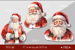 Christmas clipart watercolor Santa. Xmas clipart product contains 9 designs with watercolor Santa.   Use these designs for sublimation, paper crafting, cards, tags, stickers, ornaments, and more! Images are in 300 DPI Transparent PNG format