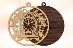 Christmas Clock Laser Cut SVG Product Image 2