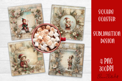 Winter Vintage Scrapbooking, Christmas Paper sublimation Product Image 1