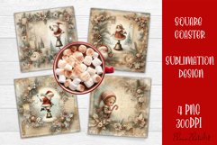 Winter Vintage Scrapbooking, Christmas Paper sublimation Product Image 1