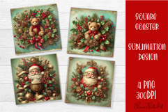 Winter Vintage Scrapbooking, Christmas Paper sublimation Product Image 1
