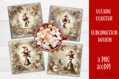Winter Vintage Scrapbooking, Christmas Paper sublimation Product Image 1