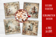 Winter Vintage Scrapbooking, Christmas Paper sublimation Product Image 1