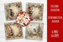 Winter Vintage Scrapbooking, Christmas Paper sublimation Product Image 1