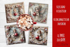 Winter Vintage Scrapbooking, Christmas Paper sublimation Product Image 1