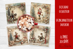 Winter Vintage Scrapbooking, Christmas Paper sublimation Product Image 1