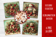 Winter Vintage Scrapbooking, Christmas Paper sublimation Product Image 1