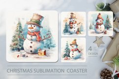 Christmas coaster, snowman coaster sublimation Product Image 1