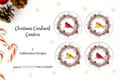 Christmas Cardinal Coasters for Sublimation Product Image 1
