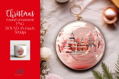 3D Christmas Round Ornament Sublimation PNG Product Image 1