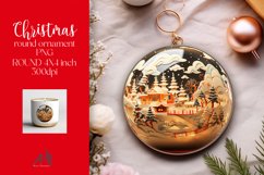 3D Christmas Round Ornament Sublimation PNG Product Image 1