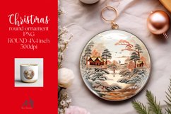 3D Christmas Round Ornament Sublimation PNG Product Image 1